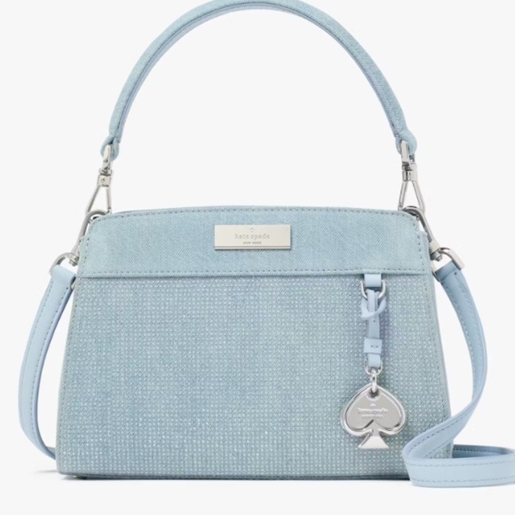 kate spade Handbags - Kate Spade 🎁Denim Rhinestone Stud Madison Top Handle Crossbody Satchel Bag